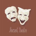 Theater masks for ancient theater vector illustration Royalty Free Stock Photo