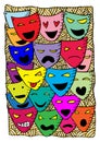 Theater masks, drama and comedy. Royalty Free Stock Photo