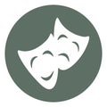 Theater masks, icon icon Royalty Free Stock Photo