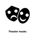 Theater masks icon vector isolated on white background, logo con Royalty Free Stock Photo