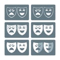 Theater masks icons Royalty Free Stock Photo