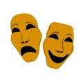 Theater masks - sadness and laughing Royalty Free Stock Photo