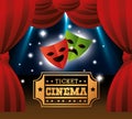 Theater masks ticket cinema lights