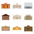 Theater museum icons set flat vector isolated