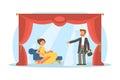 Theater, opera performance flat illustration