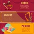 Theater or orchestra premiere banners vector templates