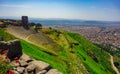 Theater of Pergamon Ancient City in Bergama, Izmir, Turkey. Acropolis of Pergamon. Old ruin