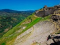 Theater of Pergamon Pergamum Ancient City in Bergama, Izmir, Turkey. Acropolis of Pergamon. Old ruin