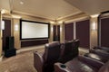 Theater room with lounge chairs Royalty Free Stock Photo