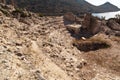 Theater ruins where music concerts are held in the ancient city of Knidos, one of the ancient cities of Anatolia