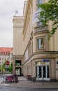 Theater Schauspiel in Leipzig, Germany. Outside low angle view