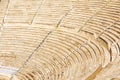 Theater seating at Acropolis foot, Athens, Greece. Detail of ancient Greek Odeon of Herodes Atticus Royalty Free Stock Photo