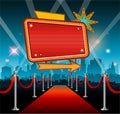 Theater sign red carpet hollywood banner film premiere Royalty Free Stock Photo