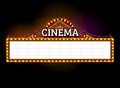 Theater sign with spotlight outdoor Royalty Free Stock Photo