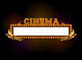 Theater sign with spotlight outdoor Royalty Free Stock Photo