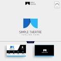 theater simple logo template and business card