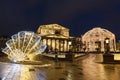 Theater Square, New Year`s decoration. Moscow, Russia