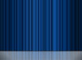 Theater stage blue curtain