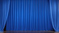 Theater stage with blue curtains illustration background, Generative AI Royalty Free Stock Photo