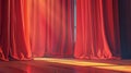 Theater stage curtain and wooden floor. Theater curtain, opera backdrop, concert grand opening or cinema premiere Royalty Free Stock Photo