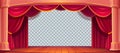 Theater stage with curtains and empty backdrop Royalty Free Stock Photo