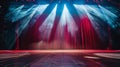Theater stage with dramatic lighting and curtains Royalty Free Stock Photo