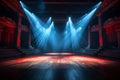 Theater stage light background with spotlight illuminated the stage for ballet performance. Stage lighting. Empty stage with light Royalty Free Stock Photo