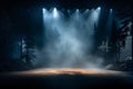 Theater stage light background with spotlight illuminated the stage for opera performance. Empty stage with warm ambiance colors, Royalty Free Stock Photo