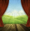 Theater stage nature background Royalty Free Stock Photo