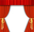 Theater stage with red curtain. Royalty Free Stock Photo