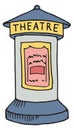 Theater stand drawing. Color ticket show booth
