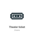 Theater ticket vector icon on white background. Flat vector theater ticket icon symbol sign from modern cinema collection for Royalty Free Stock Photo