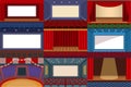 Theater vector theatre stage and theatrical opera performance illustration theatrically set of cinema interior and