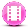 Theaters eyeball glossy pink round button abstract