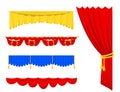 Theather scene blind curtain stage fabric texture performance interior cloth entrance backdrop isolated vector