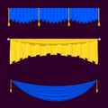 Theather scene blind curtain stage fabric texture performance interior cloth entrance backdrop isolated vector