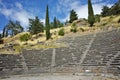 The theatre in Ancient Greek archaeological site of Delphi Royalty Free Stock Photo