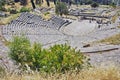 The theatre in Ancient Greek archaeological site of Delphi Royalty Free Stock Photo