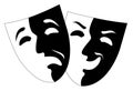 Theatre black and white emotion masks,