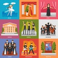 Theatre Compositions 3x3 Design Concept Royalty Free Stock Photo