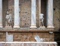 Detailed view of the Roman Theatre of Merida stage porticus in Extremadura, Spain Royalty Free Stock Photo