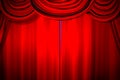 Theatre curtain and lighting on stage. Illustration of the curta Royalty Free Stock Photo