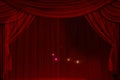 Theatre curtain and lighting on stage. Illustration of the curta Royalty Free Stock Photo