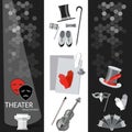 Theatre flat banner black and white
