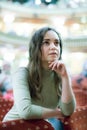 theatre goer looking astonished Royalty Free Stock Photo