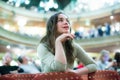 theatre goer looking astonished Royalty Free Stock Photo