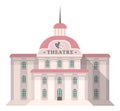 Theatre icon. City architecture facade. Building exterior