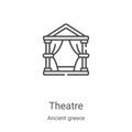 theatre icon vector from ancient greece collection. Thin line theatre outline icon vector illustration. Linear symbol for use on Royalty Free Stock Photo
