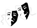 Theatre masks (Tragedy comedy) Royalty Free Stock Photo