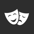 Theatre masks vector icon Royalty Free Stock Photo